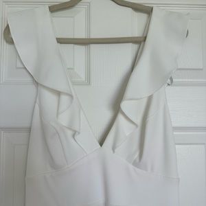 David’s Bridal Ruffled V Tank Dress